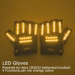 USB Rechargeable LED Glowing Gloves Finger Lighting Flashing Gloves Glasses Stage Performance Costume Dance Concert Decor