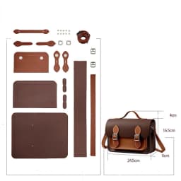 DIY Cambridge Bag Making Kits PU Leather Lady Crossbody Satchel Bags Handcrafted Sewing Semi-finished Set for Women Handbag