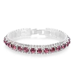 New Arrival 925 Sterling Silver Silve Women Classic Jewelry Holiday Gift Clear Red Cubic Zircon Bracelet& Bangle Wholesale