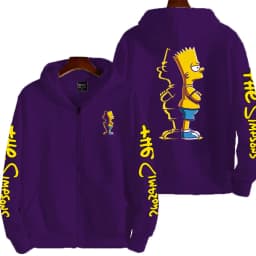 Cartoon Anime The Simpsons Men's Bart Simpson Zipper Hoodie Outdoor New Women's Sportswear Spring and Autumn Fashion Couple Coat