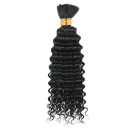Deep Wave Bulk Human Hair for Braiding No Weft 100g (1 Pack-2 Bundles) Brazilian Virgin Human Hair Braiding Hair For BOHO Braids