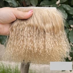 Trendy Mongolia Fur Sheepskin Wool Extensions Curly Texture Hair Row Curly Hair Extensions Durable Doll Hair Hair Wefts