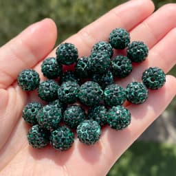 10pcs 6/8/10mm Czech Crystal Rhinestones Pave Disco Ball Clay Beads Round Spacer Beads Charms for DIY Jewelry Making Bracelet