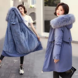 plus Size Loose Parka Thiened down Cotton Jaet Women's Mid-Length Korean Sle New Waist-Cinching 200 Pou Fat MM Cotto...