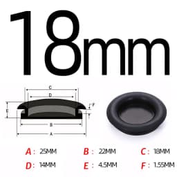 14mm-150mm Hole Diameter Black Single Sided Protective Coil Sealing Rubber Ring Wiring Grommets Hole Plug Gasket
