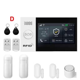 PGST WiFi 4G GSM Alarm System Works with TUYA Smart Life for Home Security with PIR Wireless Solar Siren Works with Aleax