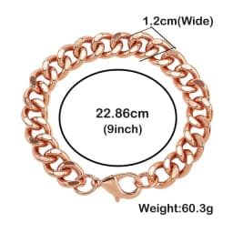 Copper Bracelet for Men Valentine‘s Day Gift 7.5-9 Inch Solid Copper Link Pure Bracelets for Health Jewelry Gifts Mens Bracelet