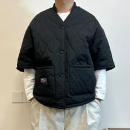 Retro Japanese Style Cotton Jacket Inner Short Sleeve Unisex Winter Coat Warmth Cleanfit Casual Pure Color Button up