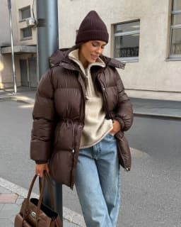 Hooded Women's Winter Jacket Zipper Drawstring Puffer Coat Shiny Thickened Bubble Coat Detachable Hood Mid Length Cotton Coat