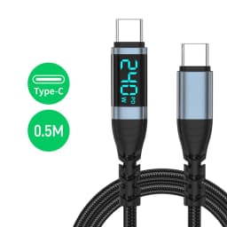 240W Type C to Type C Fast Charging Cable PD3.1 Digital Display USB C Data Cord For Iphone 15 16 Samsung Huawei Tablet Laptop