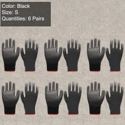2/6/12 Pairs Nylon Knitted Gloves With PU Coated Work Safety Gloves Gardener Builder Driver Mechanic Protective Gloves Supplies