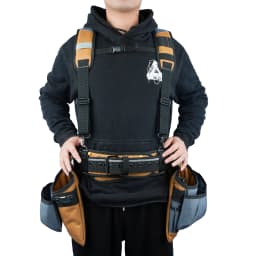 KUNN Carpenter Tool Belt with Suspenders Pro Framer Suspension Tool Rig for Construction Contractors and Electrician,Khaki