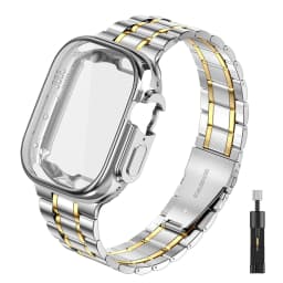case+Strap for Apple watch Ultra band 44mm 40mm 45mm 41mm 42mm 38mm Metal Stainless Steel bracelet iWatch Series 3 5 6 SE 7 8