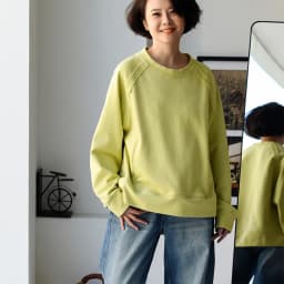 R67261 Korean Style Versatile Outer-Stitched Round Neck Raglan Sleeve Slimming Pure Cotton Pullover Sweatshirt for Women 25 Spring