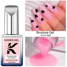 KODIES GEL Structure Rubber Base Gel Nail Polish Ivory Beige Nail Gel Varnish Semi Permanent UV/LED Manicure Nails Art Salon