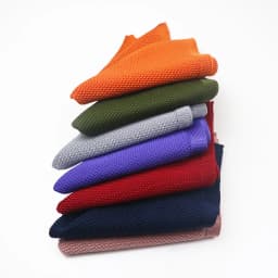 2025 Winter Design Mens Knitted Pocket Square Khaki White Solid Color Handkerchief Wedding Groom Suit Accessories Daily Hanky