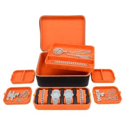 Leather Jewelry Storage Box Large Capacity Ring Necklace Storage Box Portable Earring Organizer Container Women's Bracelet Case