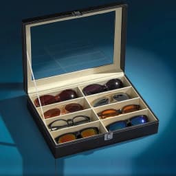 High-End PU Leather Glasses Case Large-Capacity for Men Women Sunglasses Myopia Glasses Jewelry Display Box