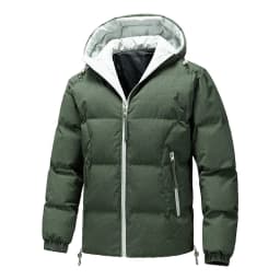 Autumn Winter Solid Puffer Jacket Men's Thick Warm Casual Outerwear