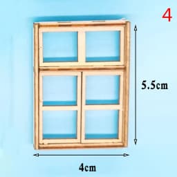 1/12 Scale Dollhouse Miniature 6 Panel Interior Wooden Door Frame DIY Plain Embryo Material Furniture Doll House Accessories