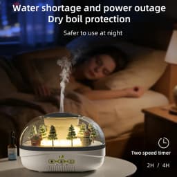 Simulated Snowpile Air Humidifier, Snowman Aroma Diffuser, Home Decoration, Creative Snow Landscape.Ideal for Bedroom, Office,Yo