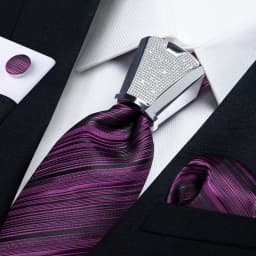 DiBanGu Business Plaid Black Solid Luxury Elegant Silk Ties for Men Designer Tie Buckle Handkerchief Cufflinks Wedding Accessory
