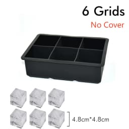 Ice Cube Tray Silicone Ice Mold Large Ice Cube Mold Square Ice Cube Maker Ice Cube Tray 4/6/8 Grid for Whiskey Cocktail Ice Mold