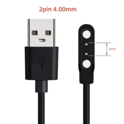 Universal 2Pin 4mm 7.62mm 4Pin Strong Magnetic Charge Cable USB Charging Line Cord Black White for Smart Watches