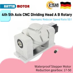 【EU Stock】CNC Router Machine A Rotary Indexer Table 4th & 5th Rotational Axis & 2-Phase Stepper Motor, Harmonic Gearbox