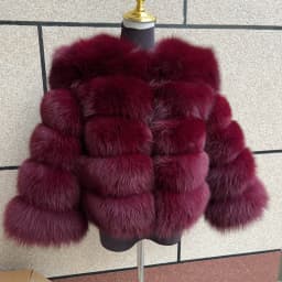 New Real Fox Fur Coat Women's Winter Warm 100% Natural Fur Jacket Short Raccoon Fur Coat Women's High Quality Hot Sale