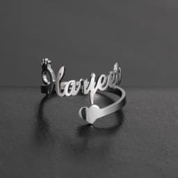 Custom Double First Name Finger Ring For Women Men Personalized Couple Wedding Gift Gold Color Stainless Steel Open Ring Jewelry