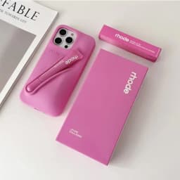 Hot‑Sell Rhode Lipstick Holder Cover w/ Box for iPhone 11‑17 Pro Max Air, Shock‑Proof Stylish Silicone Girls Makeup Accessory