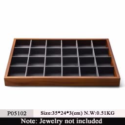 Oirlv Multi-function Wood Flat Jewelry Tray Stackable Jewelry Drawer Organizer Bracelet/Watch/Earrings Showcase Jewelry Holder