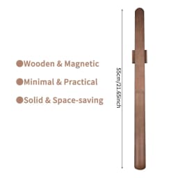 Premium Beech Wood 55cm Long Handle Shoe Horn - Magnetic Base No-Bend Shoe Helper for Elderly, Pregnant Women & Lazy Adults