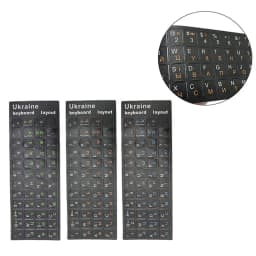 Durable Ukraine Language Ukrainian Keyboard Sticker Alphabet Black Background For PC Laptop Accessorie Computer Keyboard