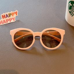 2025 New Kids Cute Checker Panel Color Round UV400 Sunglasses Baby Girls Outdoor Sun Protection Sunglasses Children Sun Glasses