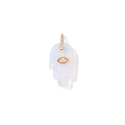 Fatima Hamsa Hand Evil Eye Pendant Lapis Lazuli Amethysts Rose Quart Natural Stone Charm For Making Necklace Bracelet Accessorie