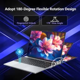 Xiaman 15.6" Laptop Computer Intel Core i3 Notebook PC Fingerprint Unlock Windows 11 Pro 16GB RAM 512GB 1TB SSD HD 1080P Laptops