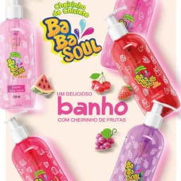 Kit with 5 Bubblegum Scented Body Washes Babasoul Soul Cosmetics 230ml