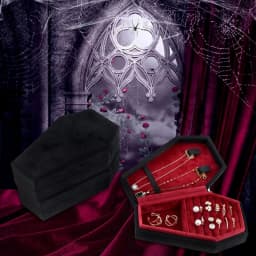 Velvets Jewelry Storage Box Coffin Shape Ring Necklace Earring Box Display Cases Desktop Decoration Jewelry Organizer