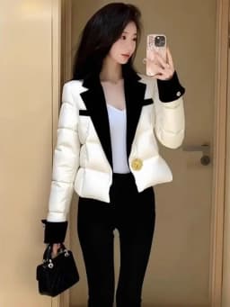 Stylish Thick Warm White Women's Coat Winter New Arrival High End Personality Korean Version Loose Fit Long Sleeve Zipper Clo...