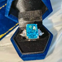 925 Sterling Silver Shiny Colored Ice Flower Cut Zircon Large Carat Ring for Ladies Gorgeous Elegance Fashion
