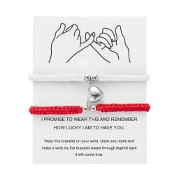 2Pcs/Set Romantic Heart Magnetic Attract Couple Bracelet For Women Men Fashion Braided Rope Matching Bracelet Friendship Jewelry