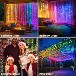 Smart LED Curtain Light RGB Color Changing Holiday Wall Lights Indoor DIY String Light APP Remote Control for Window Party Weddi