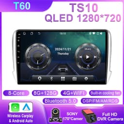 Android Car For Peugeot 2008 208 2012 - 2018 Multimedia Player Navigation GPS Carplay QLED Touch Screen Auto Stereo WIFI No 2din