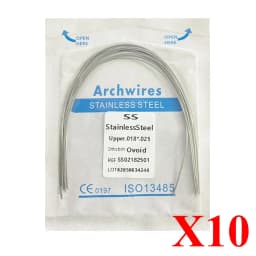 10pack AG Dental Arch Wires Orthodontic Super Elastic NITI Round Rectangle Archwire Lower/Upper 012/014/016/018/020/16x16/16x22