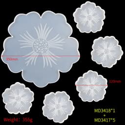 Silicone Round Tray Fruit Plate Mold Handcrafted Mirror Resin Mold Crystal Table Plate Decoration Silicone Mold For Resin