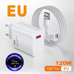 120W Charger Turbo Fast Charge Eu/Us Hyper Charge Adapter Cable for Redmi Note 11 12 13 Pro Plus Mi 14 13 13T Poco Xiaomi Phone