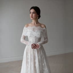 Customized Lace A Line Wedding Dress Strapless Off The Shoulders Long Sleeves Lace Up Back Vintage Boho Train Bridal Gowns 2026