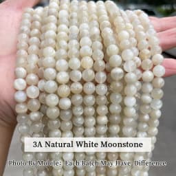 3A Natural Stone White Moonstone Bead Round Loose Spacer Shiny Bead 6 8 10mm For Jewelry Making Diy Necklace Bracelet Accessory